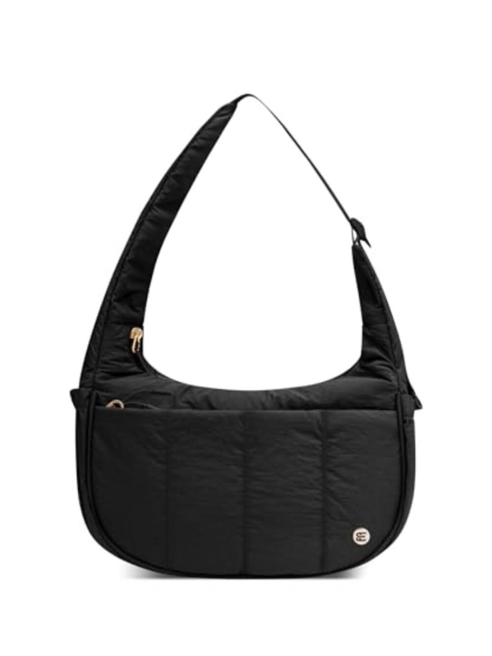 Small Puffer Crescent Shoulder Bag Lightweight Hobo Handbag